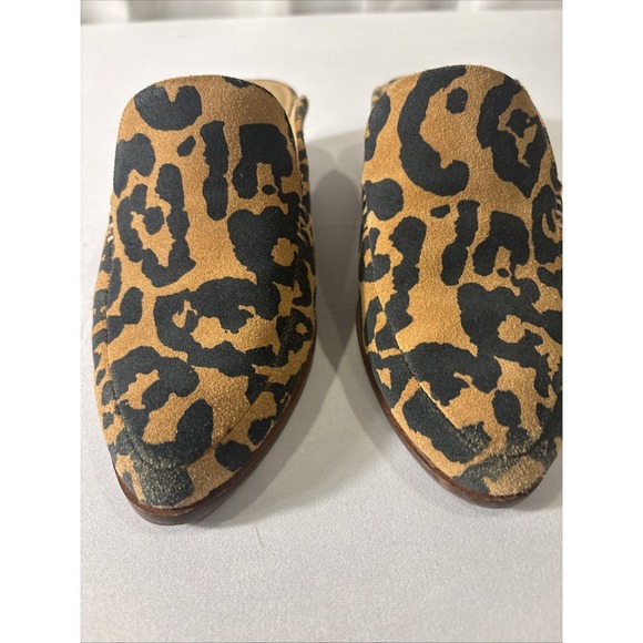 LUCKY BRAND Margrete Cheetah Print Suede Leather Mules Clogs 6M - Picture 5 of 8
